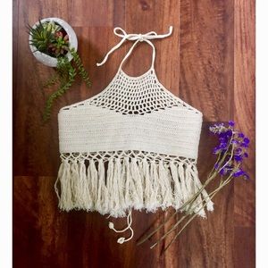 Bohemian Crotchet Tassel Crop